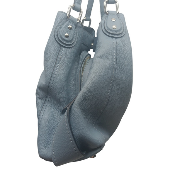 Coach 57125 Edie Turnlock Chambray Blue Triple Compartment Shoulder Bag - Picture 6 of 16